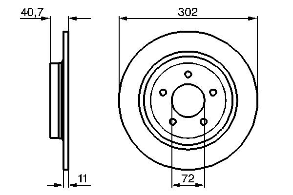 Bromsskiva Solid, Bakaxel Bosch 0 986 479 C69 BOSCH