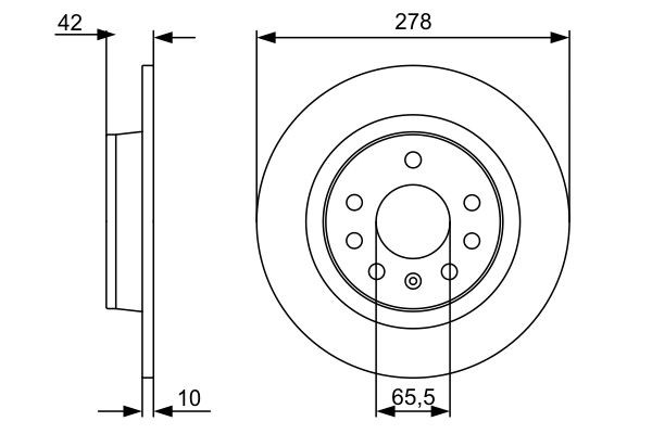 Bromsskiva Solid, Bakaxel Bosch 0 986 479 C80 BOSCH