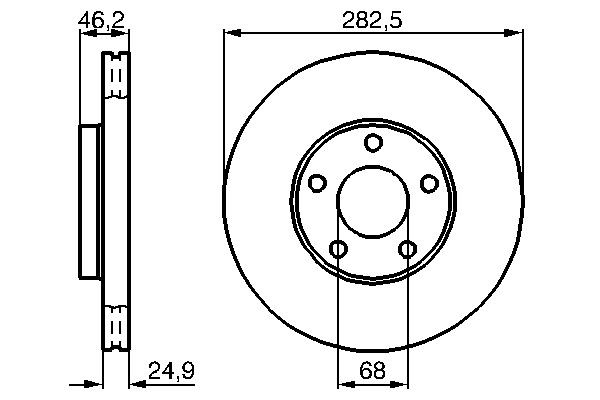 Bromsskiva Ventilerad, Framaxel Bosch 0 986 479 C81 BOSCH