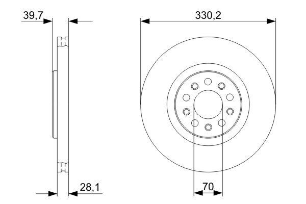 Bromsskiva Ventilerad, Framaxel Bosch 0 986 479 C82 BOSCH