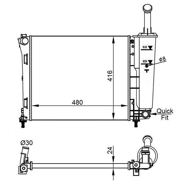 Kylare, motorkylning Tyc 709-0022-R TYC