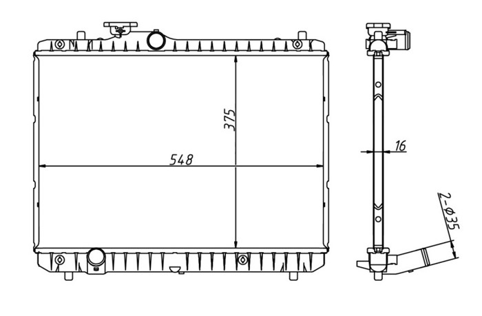 Kylare, motorkylning Tyc 735-0003 TYC