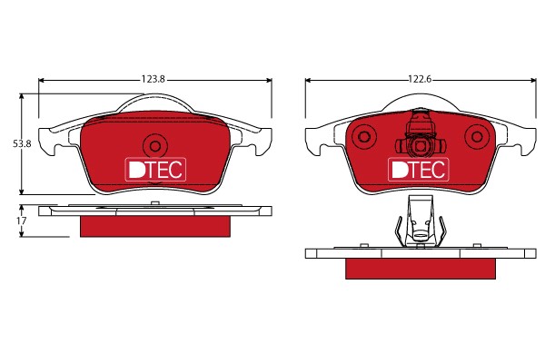 Bromsbeläggsats, Bakaxel Trw Dtec cotec GDB1389DTE TRW