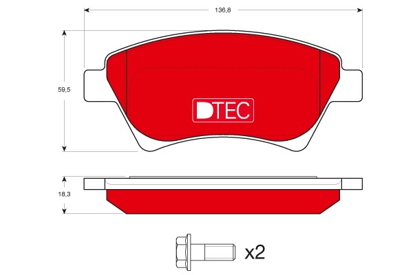 Bromsbeläggsats, Framaxel Trw Dtec cotec GDB1552DTE TRW