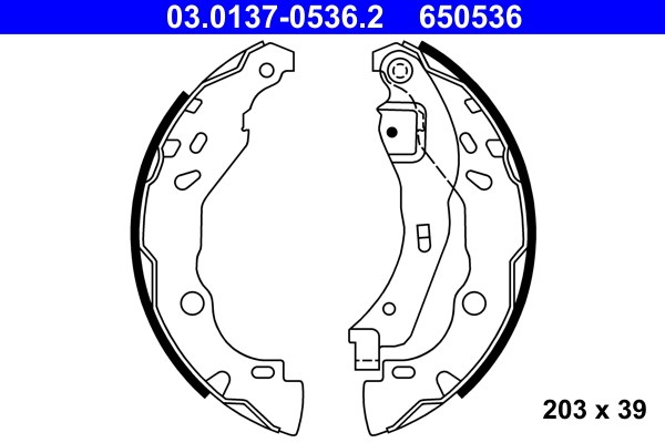 Bromsbackar, sats, Bakaxel Ate 03.0137-0536.2 ATE