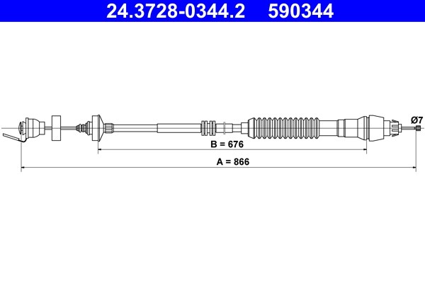 Vajer, koppling Ate 24.3728-0344.2 ATE
