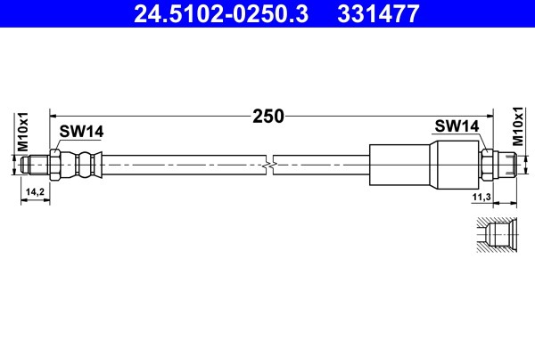 Bromsslang, Bakaxel Ate 24.5102-0250.3 ATE