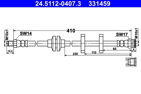Bromsslang, Framaxel Ate 24.5112-0407.3 ATE