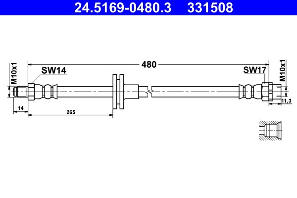 Bromsslang, Framaxel Ate 24.5169-0480.3 ATE