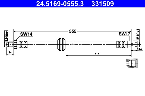 Bromsslang, Framaxel Ate 24.5169-0555.3 ATE