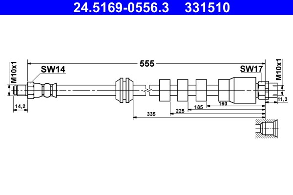Bromsslang, Framaxel Ate 24.5169-0556.3 ATE