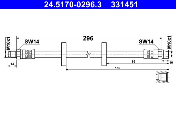 Bromsslang, Framaxel Ate 24.5170-0296.3 ATE