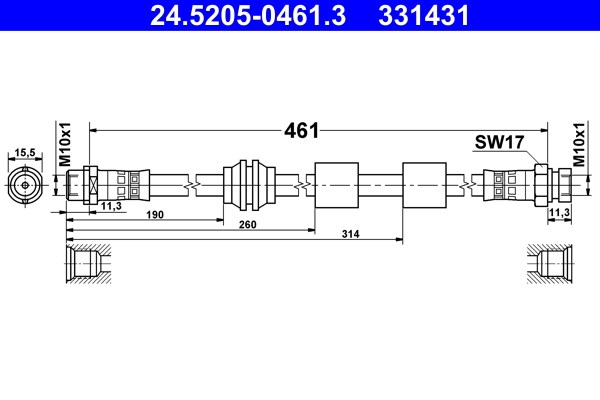Bromsslang, Framaxel Ate 24.5205-0461.3 ATE