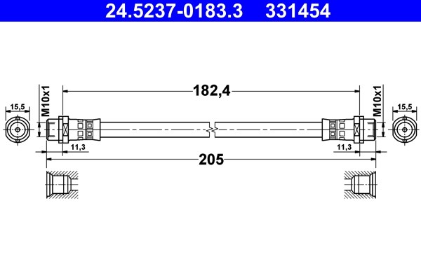 Bromsslang, Bakaxel Ate 24.5237-0183.3 ATE