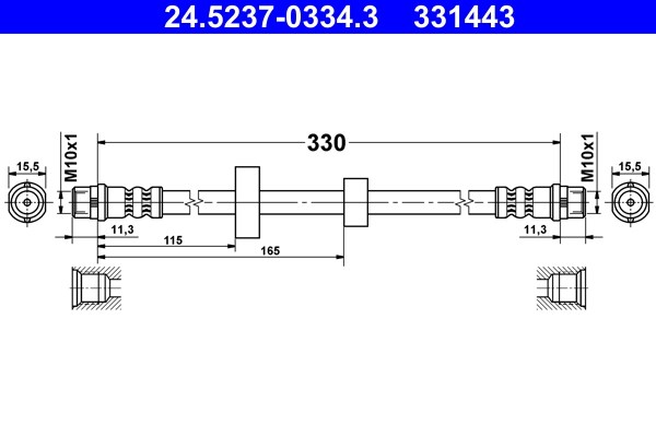 Bromsslang, Framaxel Ate 24.5237-0334.3 ATE