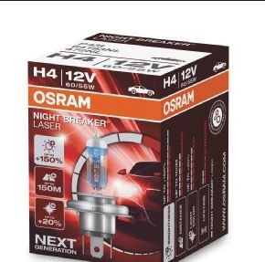 Halogenlampa  OSRAM NIGHT break LASER next gen H4 P43t, Fram OSRAM