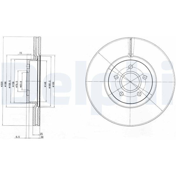 Bromsskiva Ventilerad, Framaxel Delphi BG4056 DELPHI Bromsskiva Ventilerad, Framaxel Delphi BG4056 DELPHI