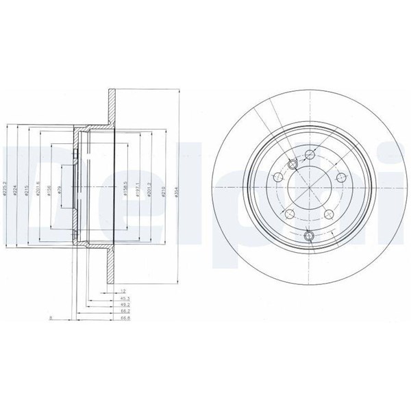 Bromsskiva Solid, Bakaxel Delphi BG4066 DELPHI