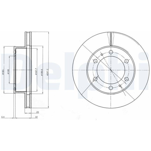 Bromsskiva Ventilerad, Framaxel Delphi BG4211C DELPHI