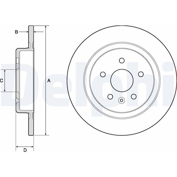 Bromsskiva Solid, Bakaxel Delphi BG4760C DELPHI Bromsskiva Solid, Bakaxel Delphi BG4760C DELPHI