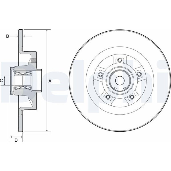 Bromsskiva Solid, Bakaxel Delphi BG9115RS DELPHI