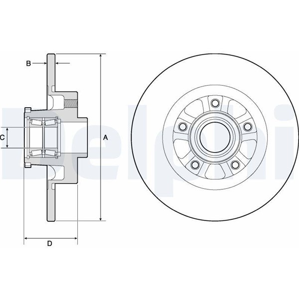 Bromsskiva Solid, Bakaxel Delphi BG9190RSC DELPHI