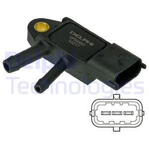 Sensor, avgastryck Delphi DPS00007 DELPHI