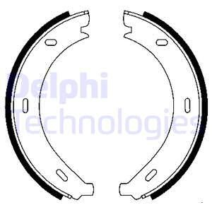 Bromsbackar, sats, parkeringsbroms, Bakaxel Delphi LS1902 DELPHI