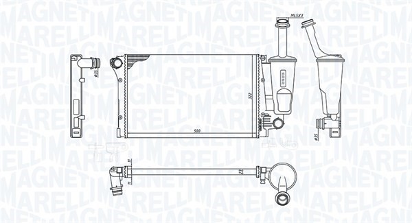 Kylare, motorkylning Magneti marelli 350213381000 MAGNETI MARELLI