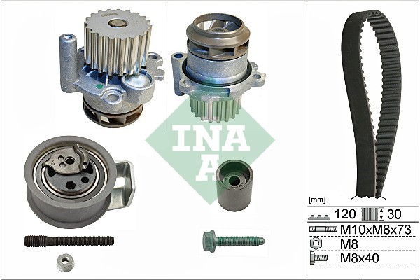 Kamremskit med vattenpump Ina 530 0091 30 INA