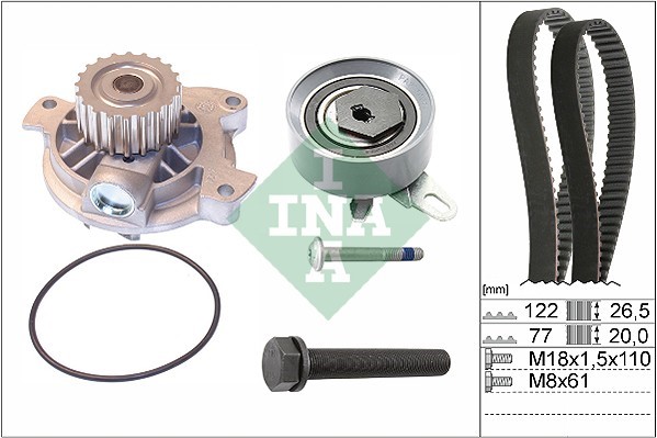 Kamremskit med vattenpump Ina 530 0406 30 INA