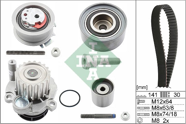 Kamremskit med vattenpump Ina 530 0463 30 INA