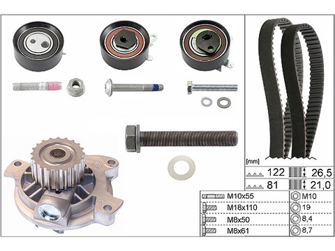 Kamremskit med vattenpump Ina 530 0483 30 INA