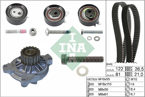 Kamremskit med vattenpump Ina 530 0484 31 INA