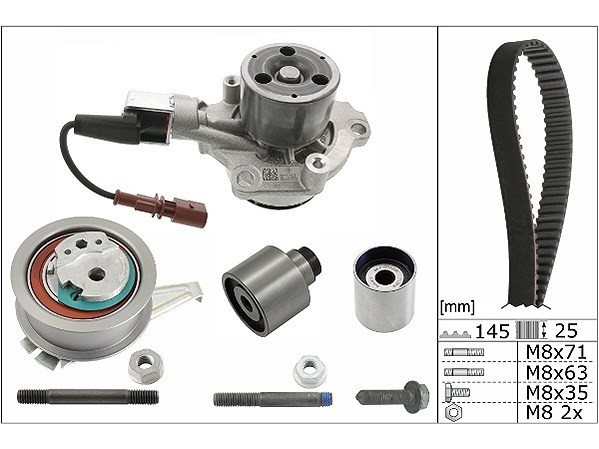 Kamremskit med vattenpump INA