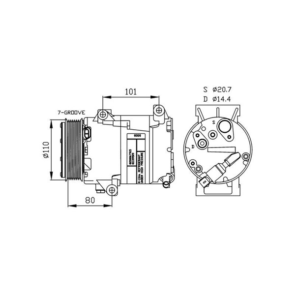 Kompressor, klimatanläggning Nrf 32252 NRF
