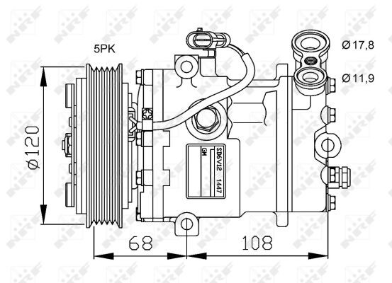 Kompressor, klimatanläggning Nrf 32775 NRF