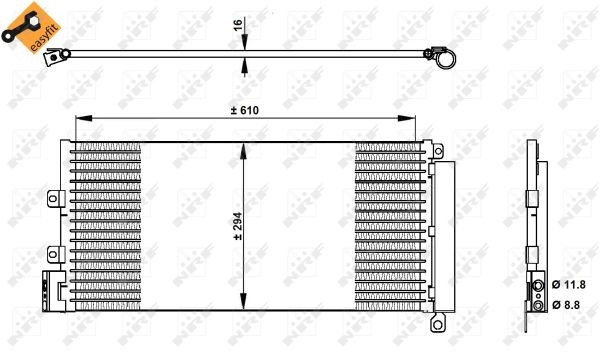 Kondensor, klimatanläggning Nrf 350332 NRF
