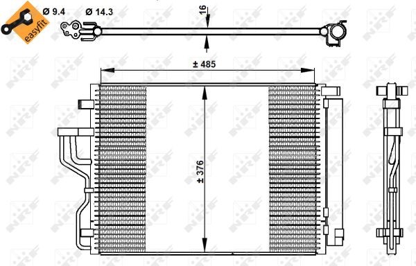 Kondensor, klimatanläggning Nrf 350334 NRF
