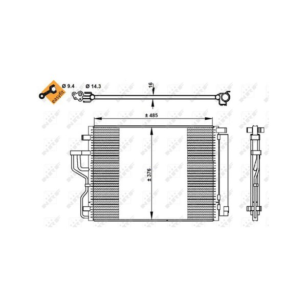 Kondensor, klimatanläggning Nrf 350334 NRF