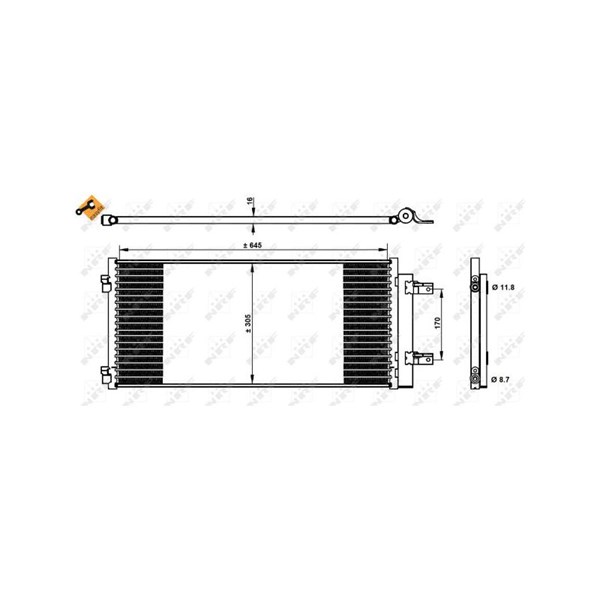 Kondensor, klimatanläggning Nrf 350338 NRF