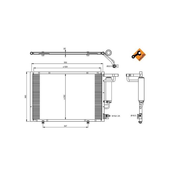 Kondensor, klimatanläggning Nrf 350395 NRF