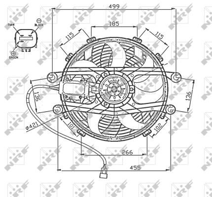 Fläkt, kylare 12V Nrf 47747 NRF