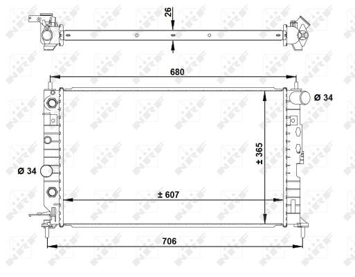 Kylare, motorkylning Nrf 50219A NRF