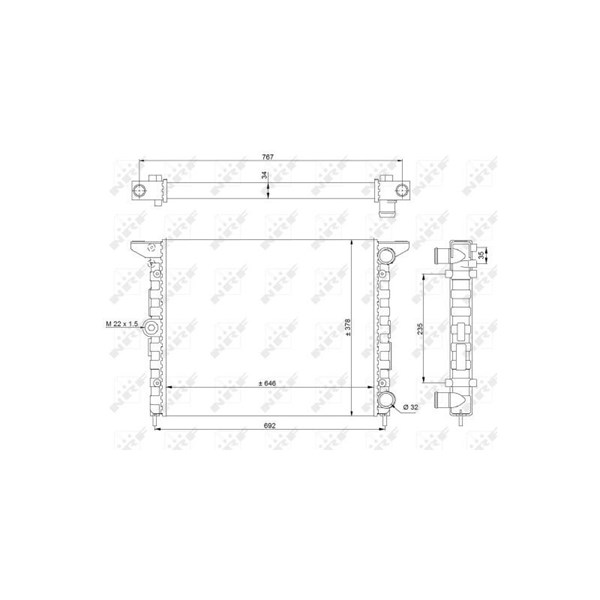 Kylare, motorkylning Nrf 519523 NRF