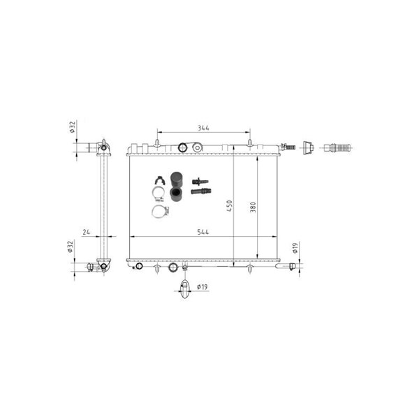 Kylare, motorkylning Nrf 53424A NRF