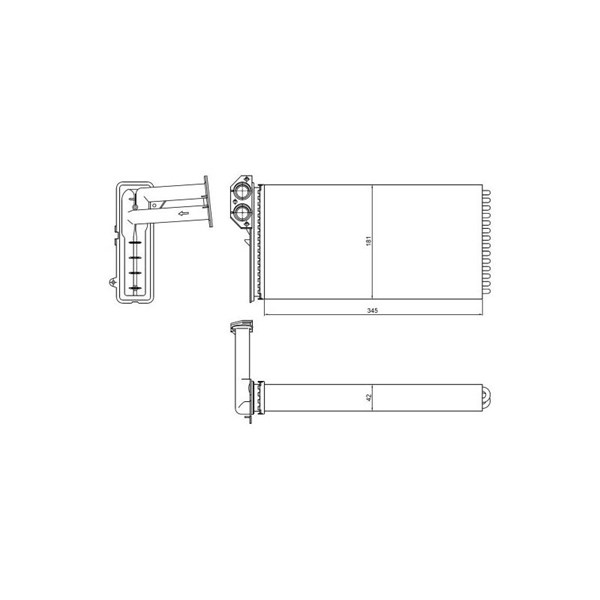 Värmeväxlare, kupévärme, Fram Nrf 54320 NRF Värmeväxlare, kupévärme, Fram Nrf 54320 NRF