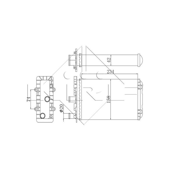 Värmeväxlare, kupévärme, Fram, Bak Nrf 54321 NRF Värmeväxlare, kupévärme, Fram, Bak Nrf 54321 NRF