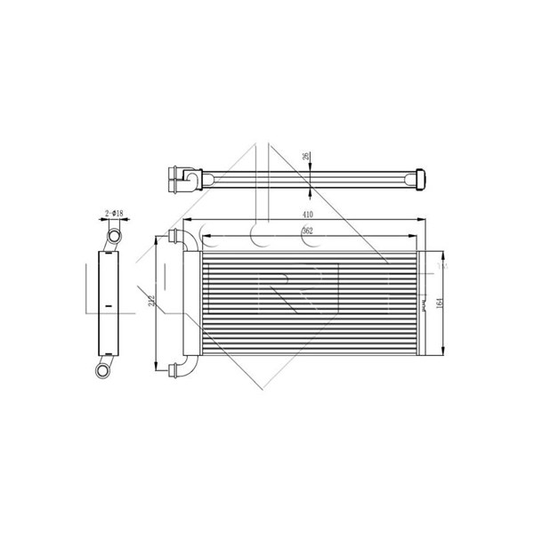 Värmeväxlare, kupévärme, Fram Nrf 54326 NRF Värmeväxlare, kupévärme, Fram Nrf 54326 NRF