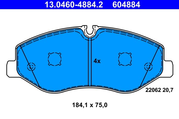 Bromsbeläggsats, Framaxel Ate 13.0460-4884.2 ATE